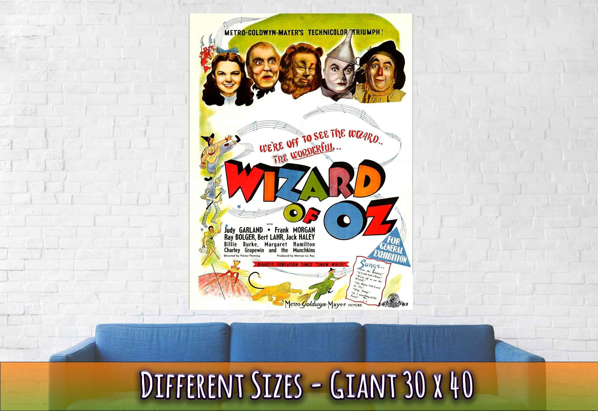 Wizard Of Oz Poster, Vintage Movie Poster 1939 Poster Film Art - Judy Garland L. Frank Baum - WallArtPrints4U