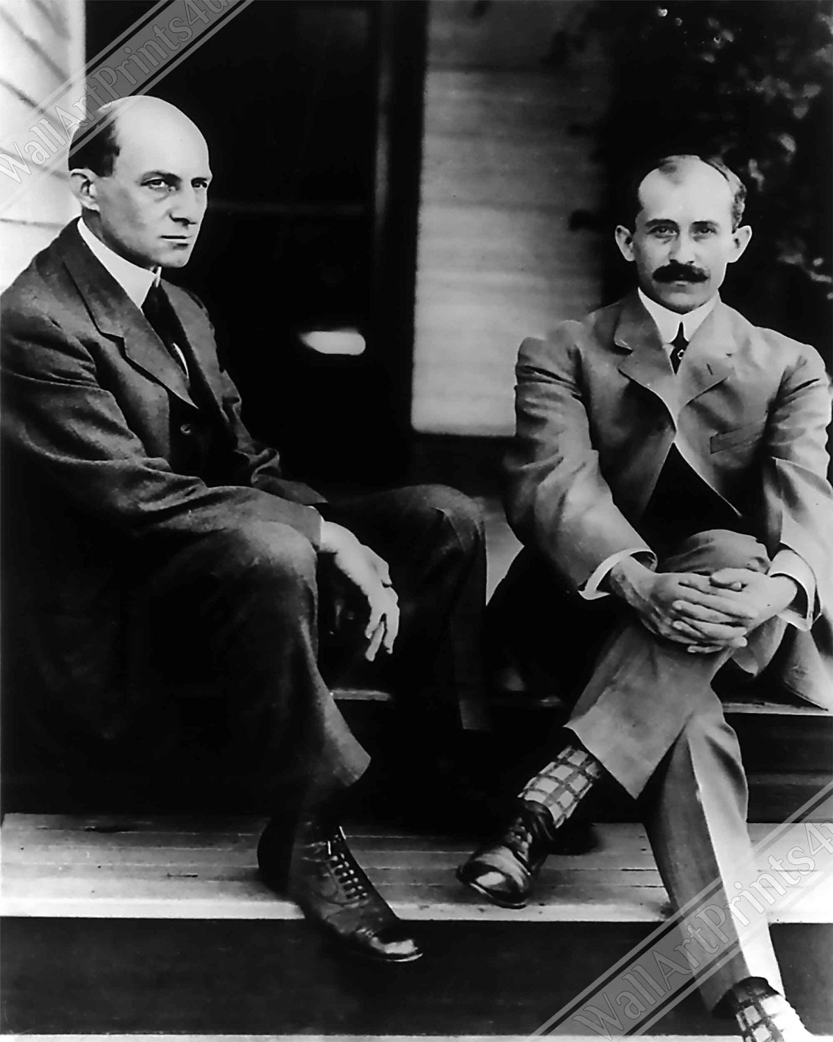 Wright Brothers Canvas, American Aviator Pioneers, Vintage Photo Portrait - Wright Brothers Canvas Print - WallArtPrints4U