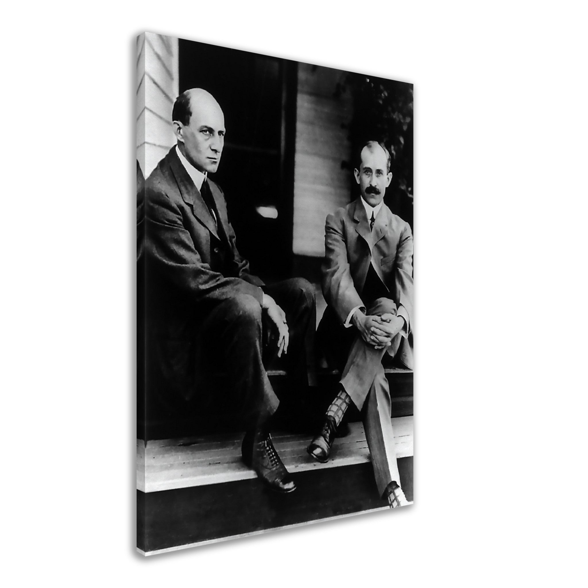 Wright Brothers Canvas, American Aviator Pioneers, Vintage Photo Portrait - Wright Brothers Canvas Print - WallArtPrints4U