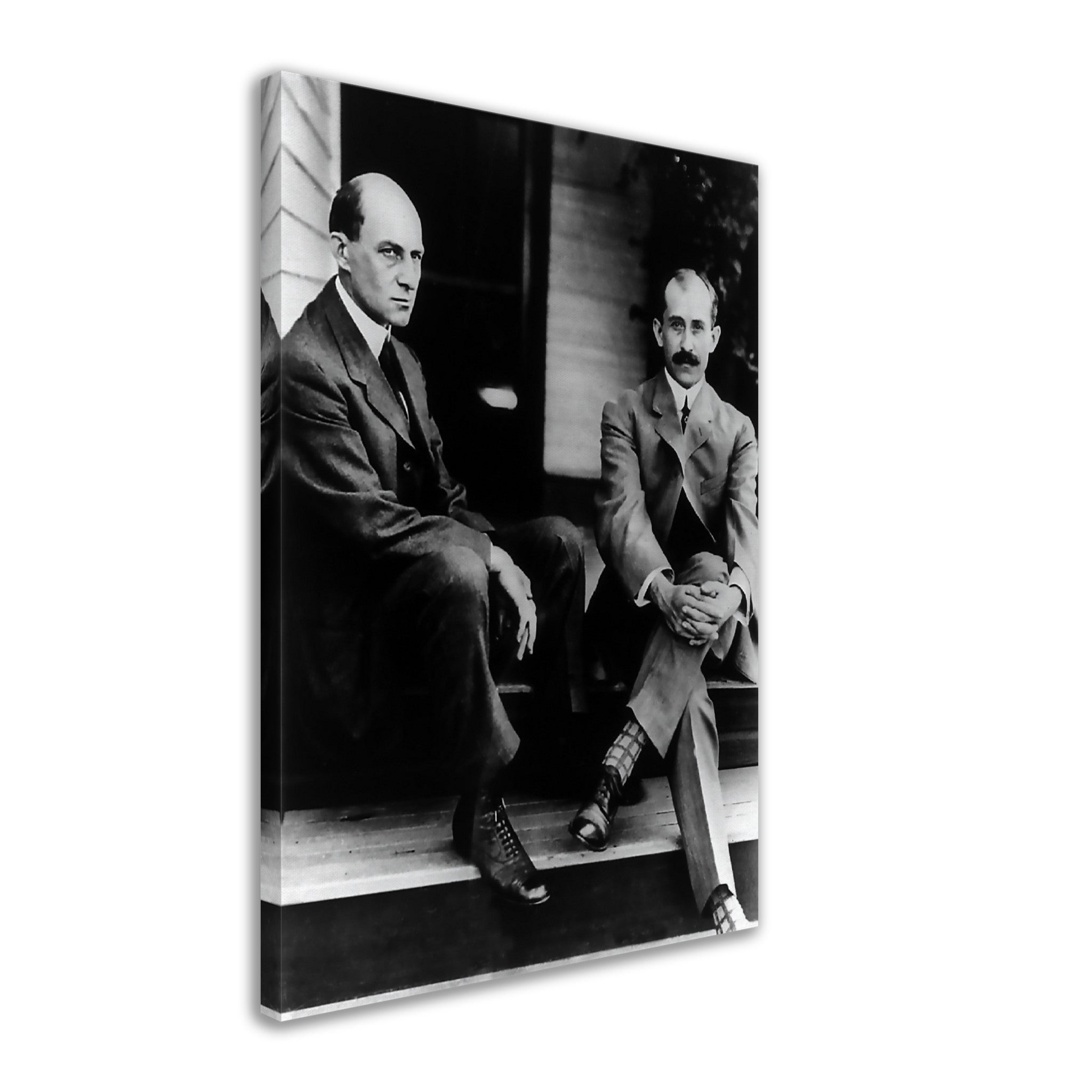 Wright Brothers Canvas, American Aviator Pioneers, Vintage Photo Portrait - Wright Brothers Canvas Print - WallArtPrints4U