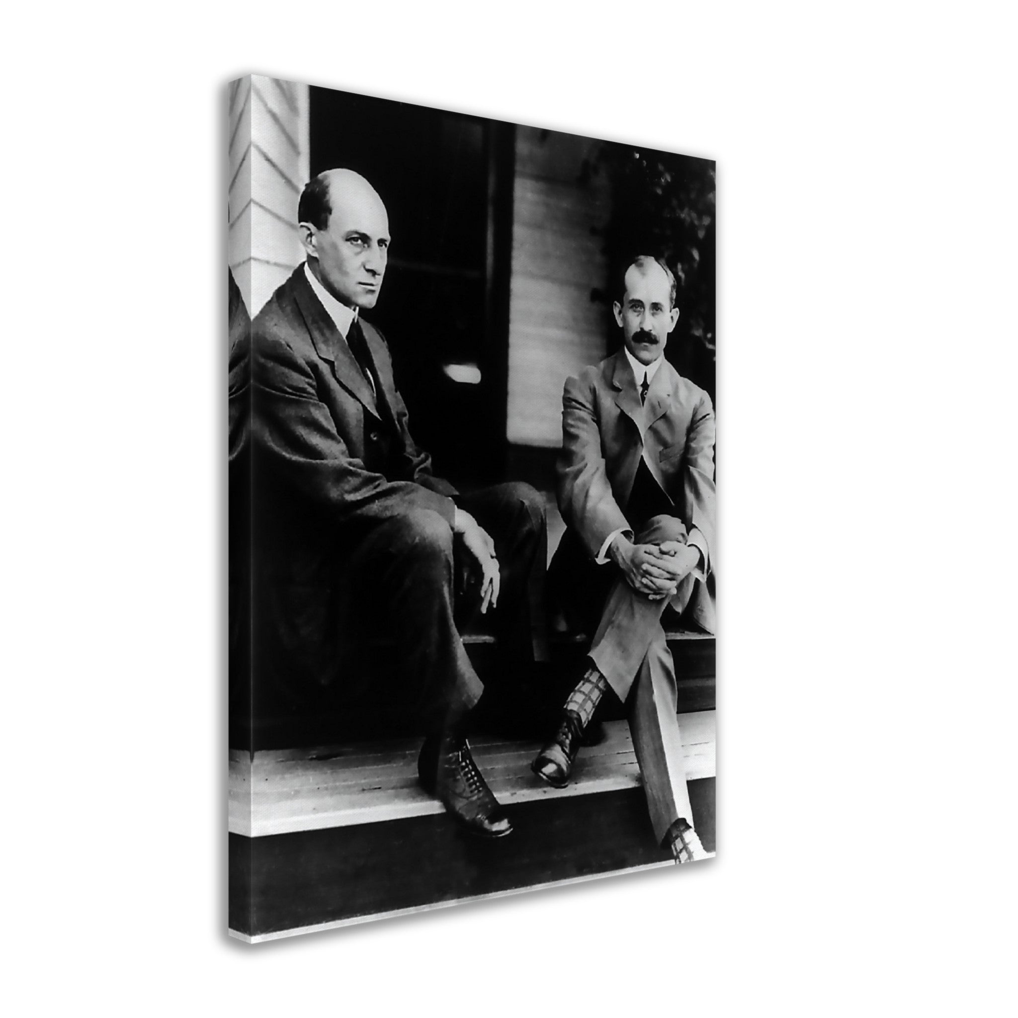 Wright Brothers Canvas, American Aviator Pioneers, Vintage Photo Portrait - Wright Brothers Canvas Print - WallArtPrints4U