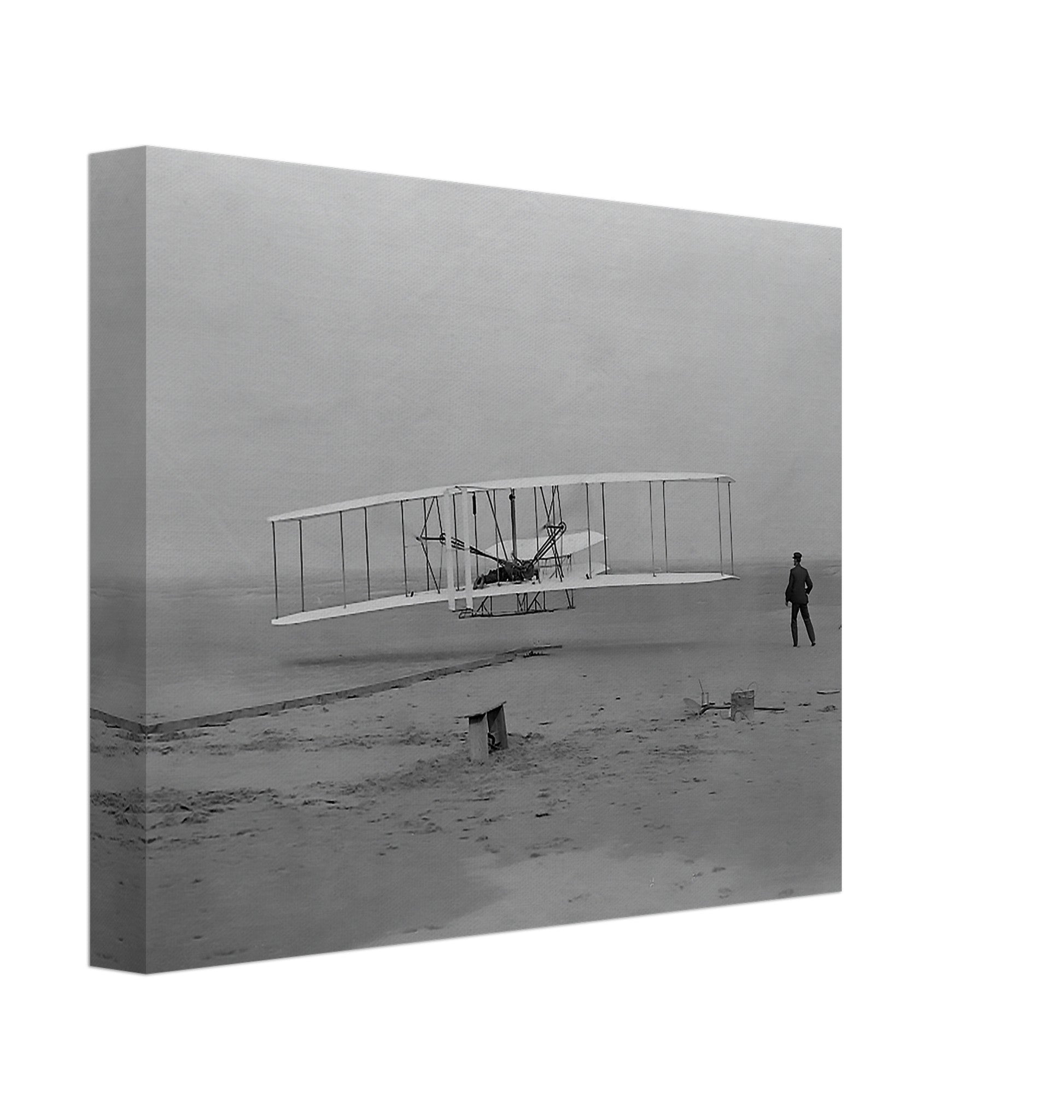 Wright Brothers First Flight Canvas, Kitty Hawk, North Carolina, Vintage Photo Portrait - Wright Brothers Canvas Print - WallArtPrints4U
