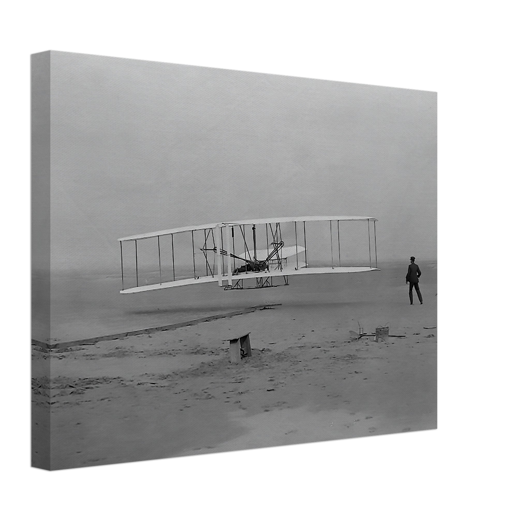 Wright Brothers First Flight Canvas, Kitty Hawk, North Carolina, Vintage Photo Portrait - Wright Brothers Canvas Print - WallArtPrints4U