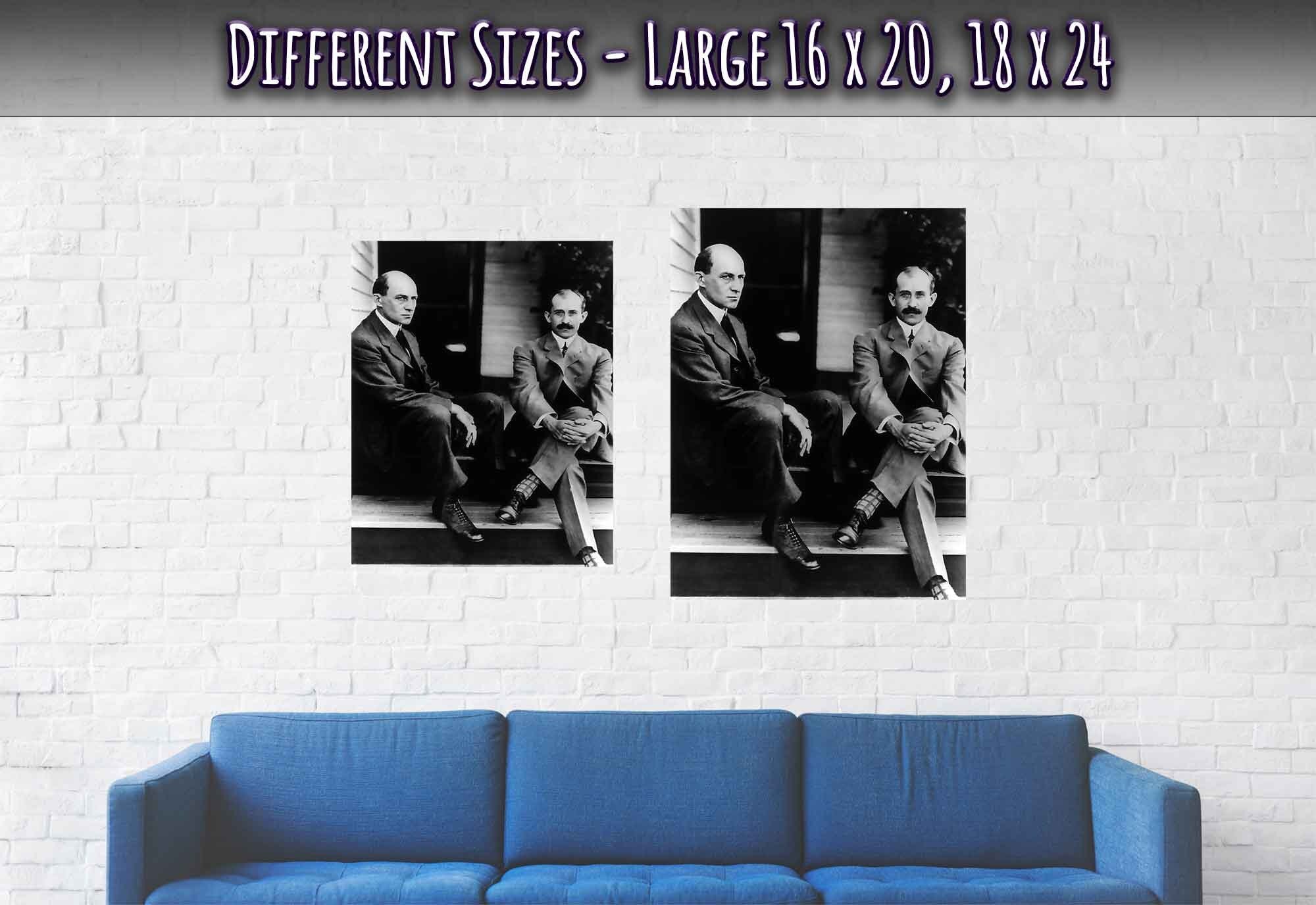 Wright Brothers Poster, American Aviator Pioneers, Vintage Photo Portrait - Wright Brothers Print - WallArtPrints4U