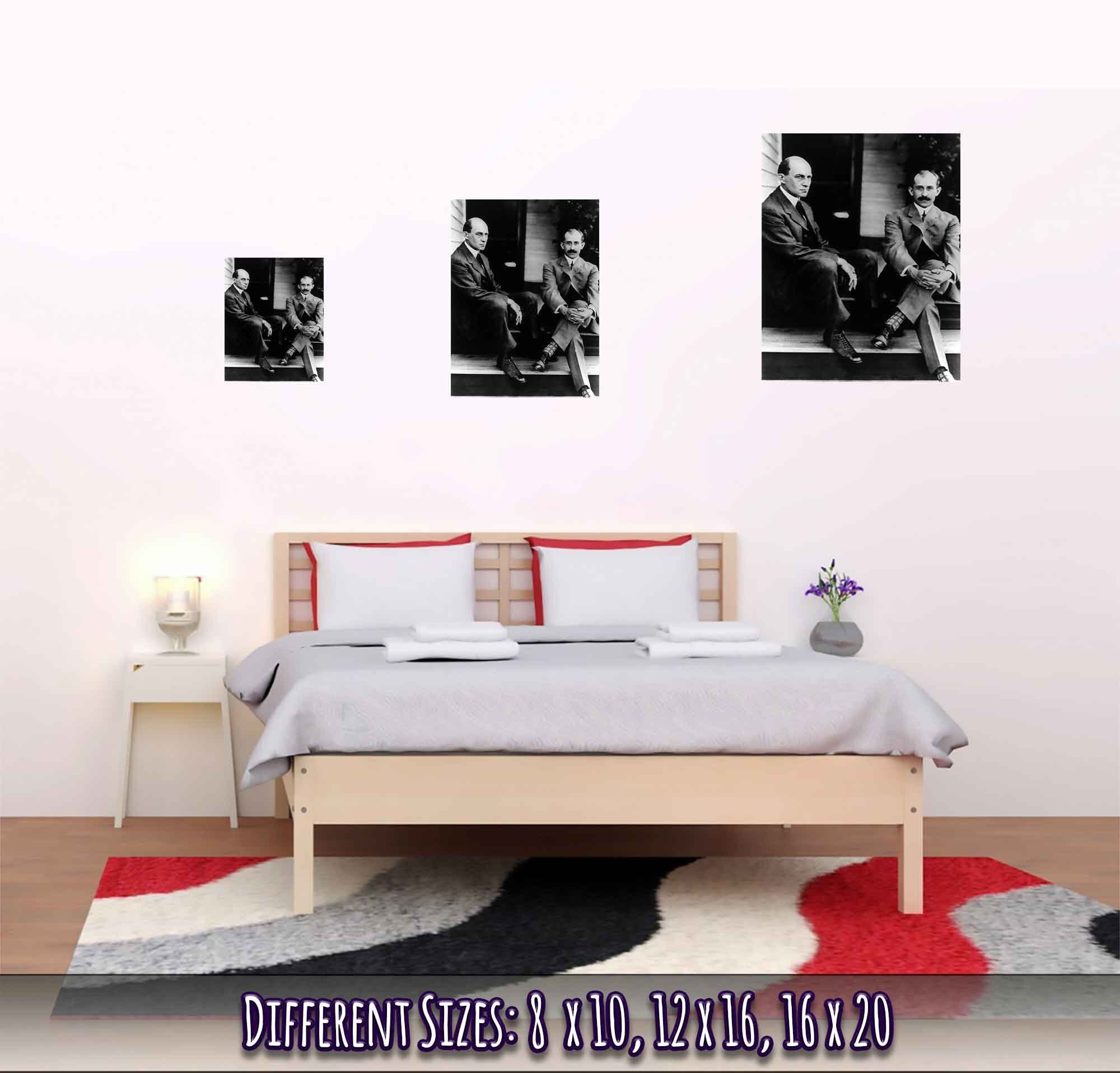 Wright Brothers Poster, American Aviator Pioneers, Vintage Photo Portrait - Wright Brothers Print - WallArtPrints4U