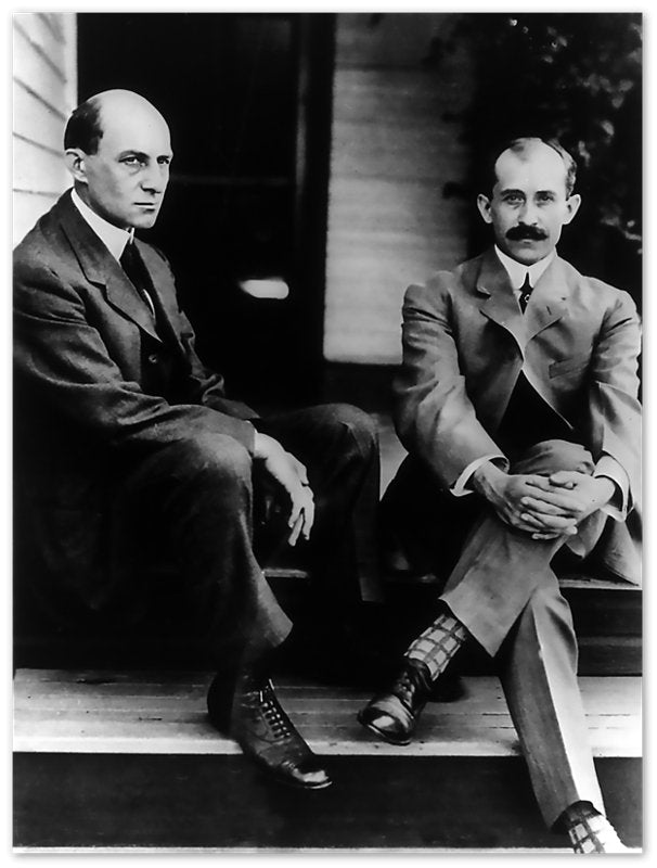 Wright Brothers Poster, American Aviator Pioneers, Vintage Photo Portrait - Wright Brothers Print - WallArtPrints4U