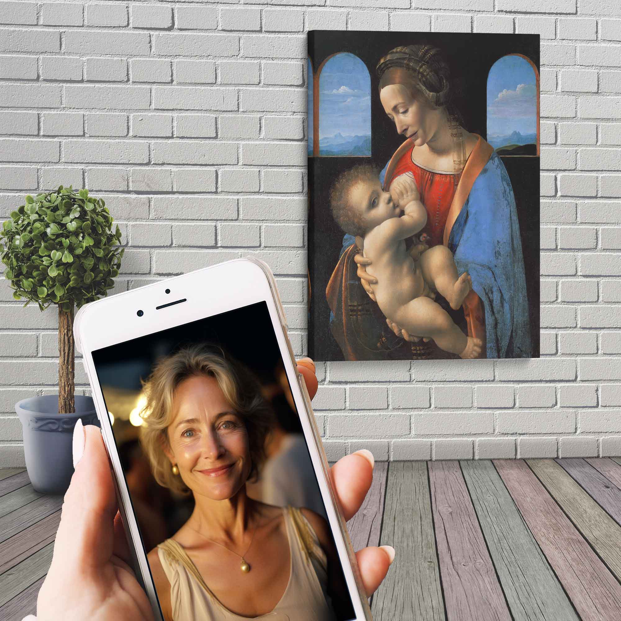 You As Madonna Litta Custom Canvas Print, Your Picture As "Madonna Litta" Leonardo Da VinciCanvas. - WallArtPrints4U