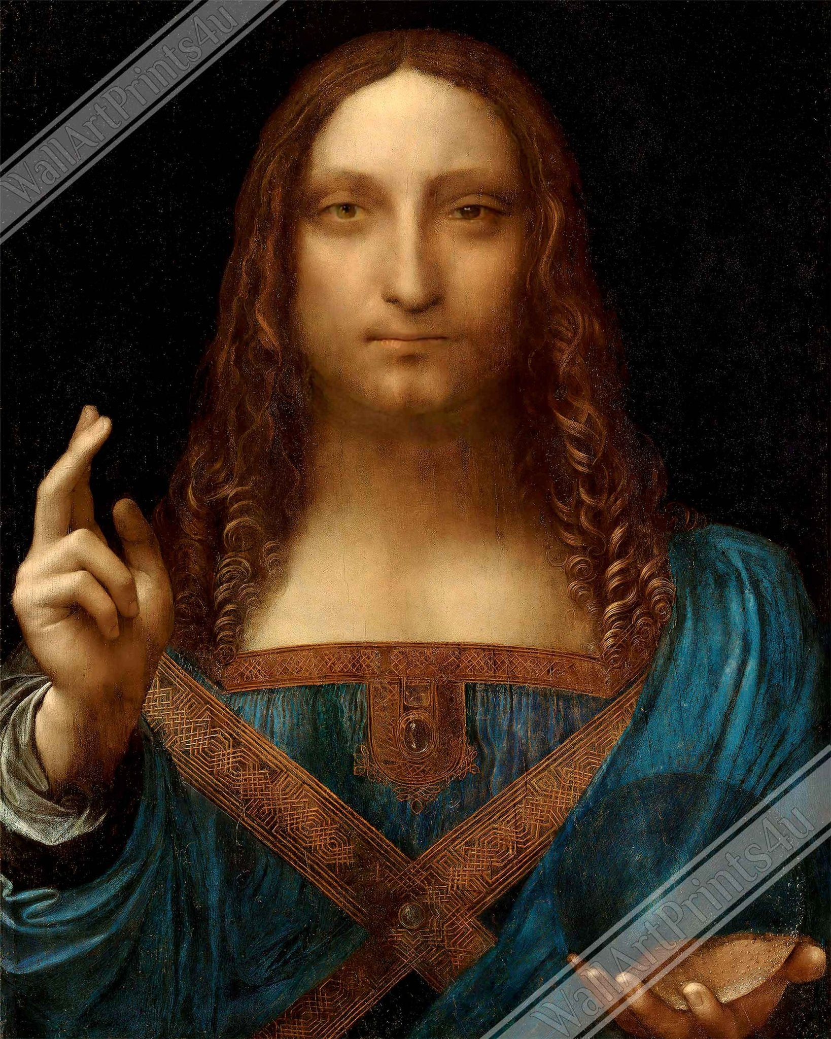 You As Salvator Mundi Custom Canvas Print, Your Picture As Salvator Mundi Canvas, Leonardo Da Vinci - WallArtPrints4U