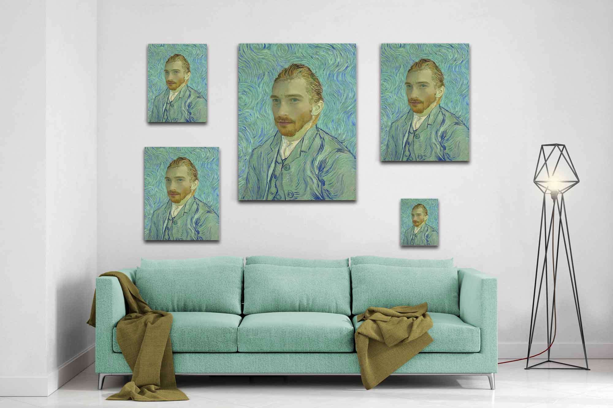 You As Van Gogh Felt Hat Custom Canvas Print, Your Picture As Van Gogh Self Portrait Canvas. - WallArtPrints4U