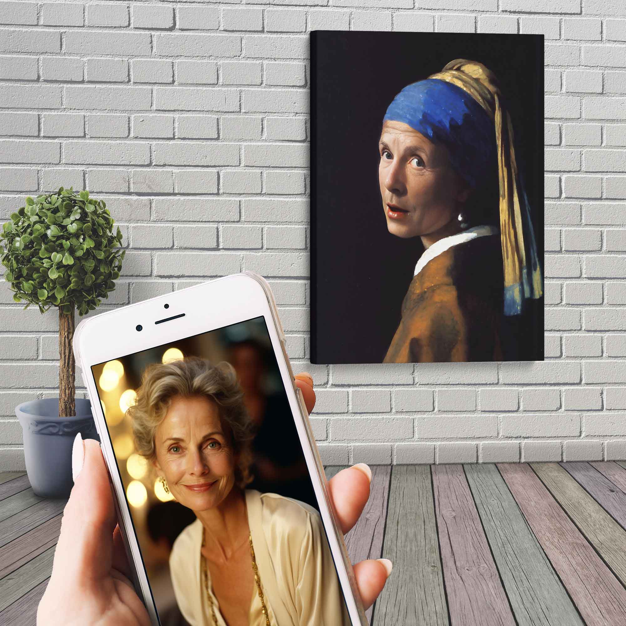 You With A Pearl Earring Custom Canvas Print, Your Picture As A Girl With A Pearl Earring Canvas. - WallArtPrints4U