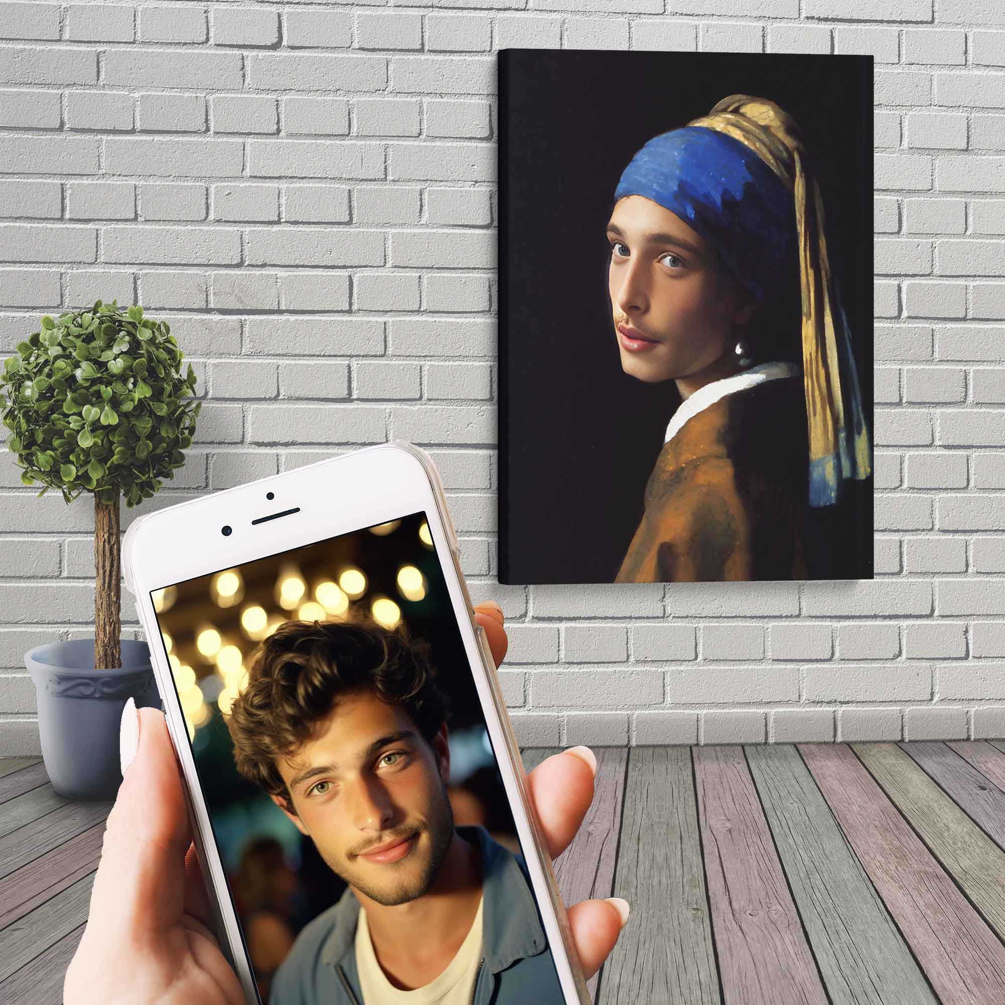 You With A Pearl Earring Custom Canvas Print, Your Picture As A Girl With A Pearl Earring Canvas. - WallArtPrints4U