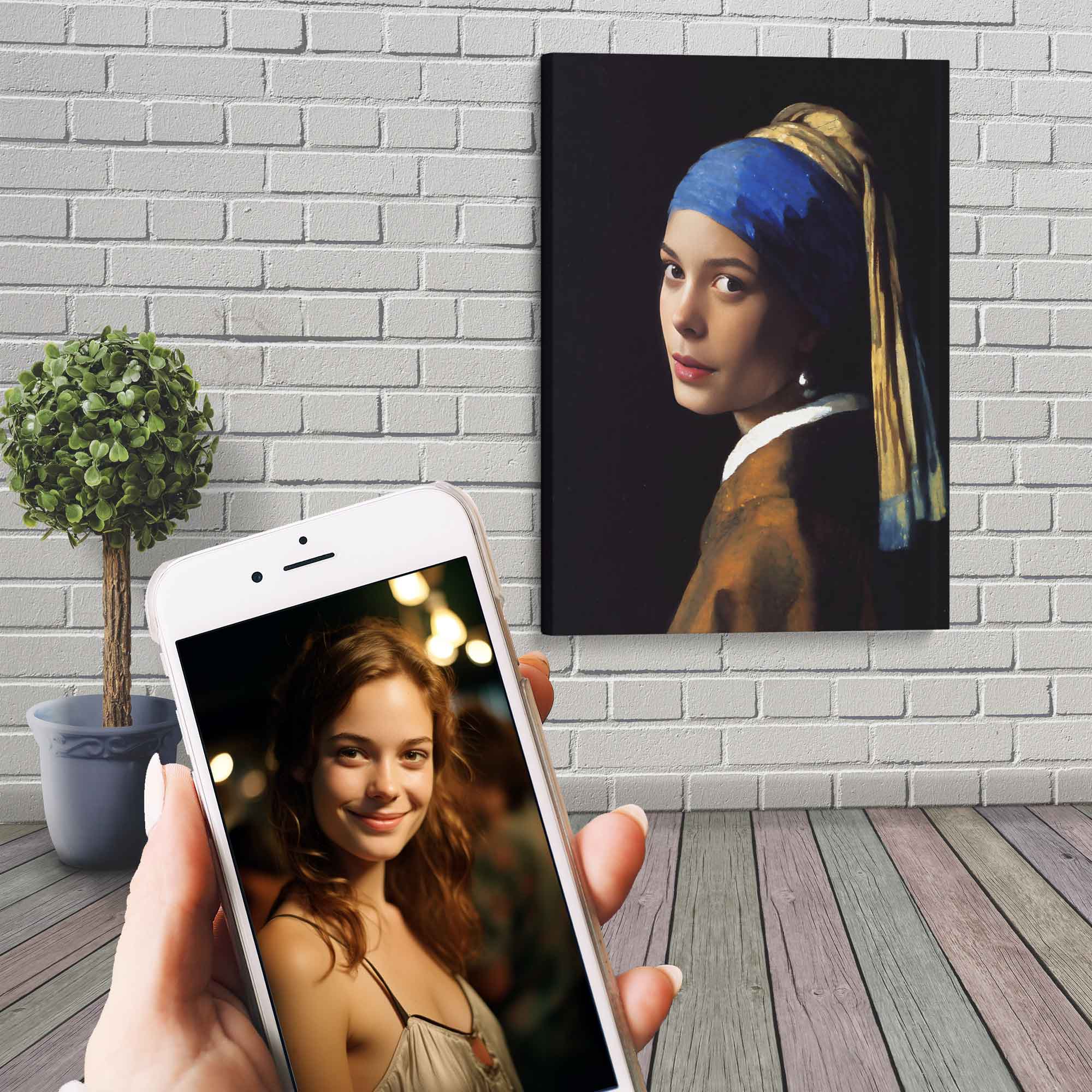 You With A Pearl Earring Custom Canvas Print, Your Picture As A Girl With A Pearl Earring Canvas. - WallArtPrints4U