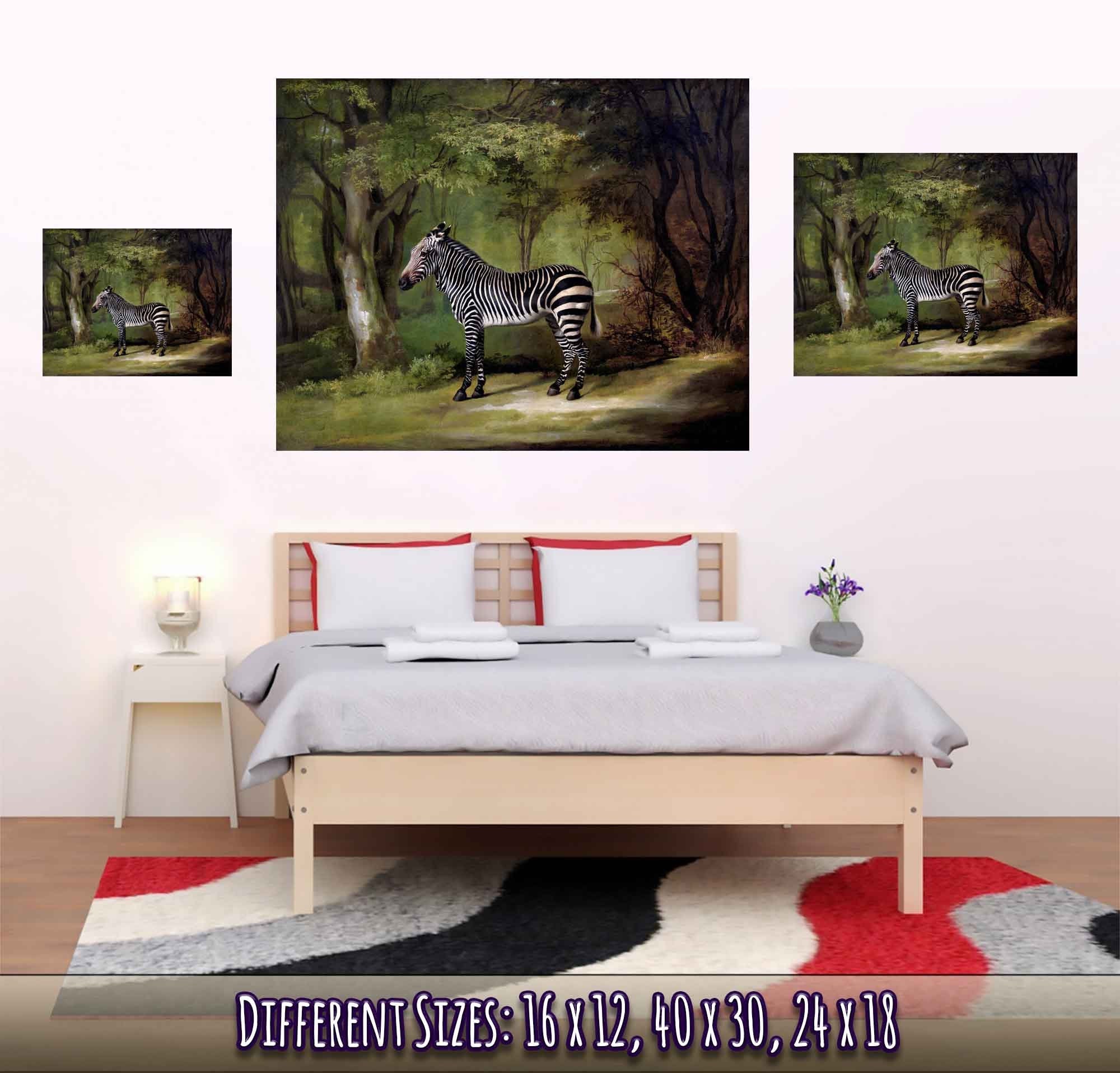 Zebra Poster, Vintage Zebra Art - Vintage Zebra Print - WallArtPrints4U